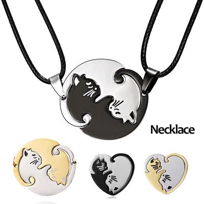 1PC Cat Yin Yang Necklace Cat Bff Necklace Cat Puzzle Necklace Couple Necklace Matching Necklace ARI