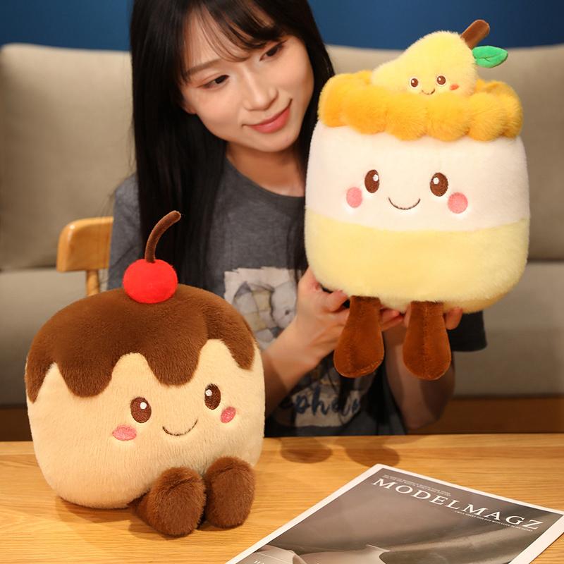 30cm Fun Soft Fruit Cake Plush Doll Pillow Strawberry Blueberry Mango Chocolate Cake Plush Toy Home Decor Gift For Children