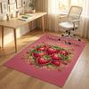 Floral Garden Theme Crystal Velvet Rug Personalized Custom Name Text Soft Floor Mat Home Decor