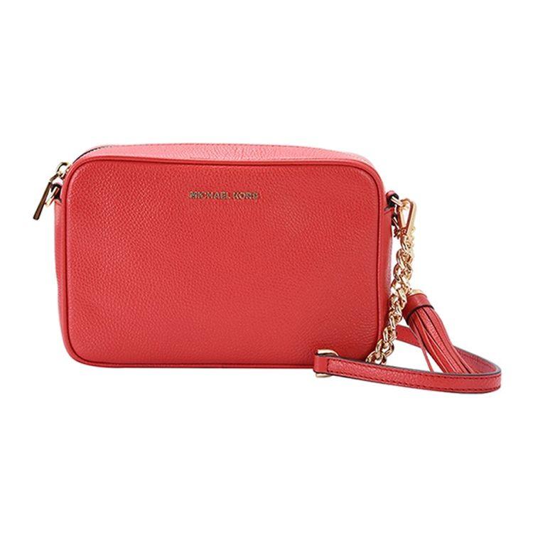 

Michael Kors MK Jet Set Letter Logo Camera Bag With Solid Color Chain Tassel Decoration Leather Shoulder Crossbody Bag Medium 32F7GGNM8L-BRIGHTRED Basic Set (Bag+Dust Bag)