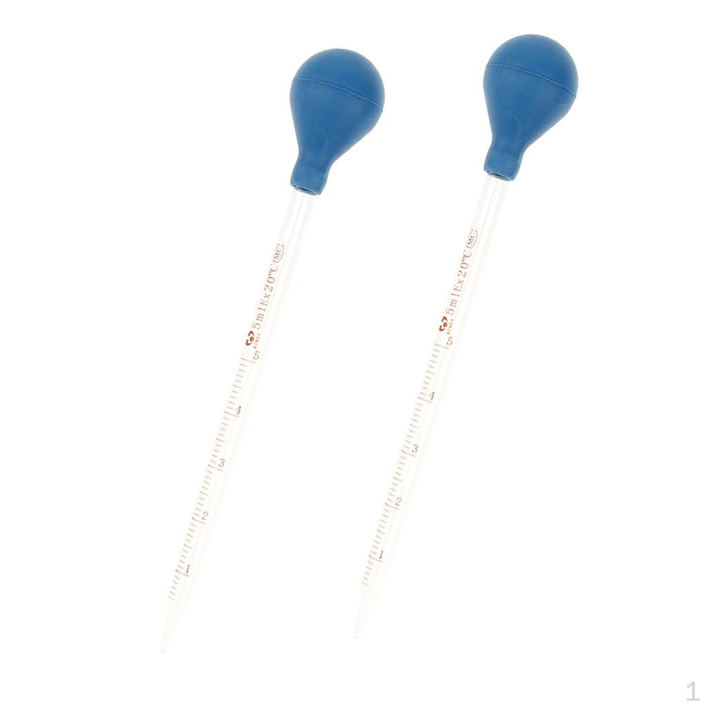 

2 шт. Стеклянная пипетка с резиновым колпачком Лабораторная химическая пипетка для дозирования 5 мл