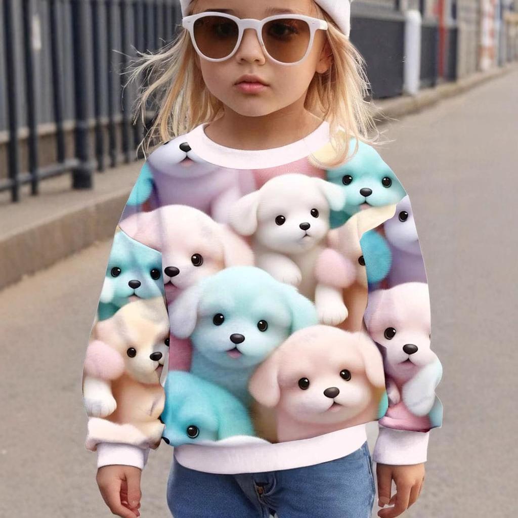 Children's Sweatshirt Autumn New Style Loose and Western Style Children's Spring and Autumn Cartoon Round Neck Sweatshirt RA02