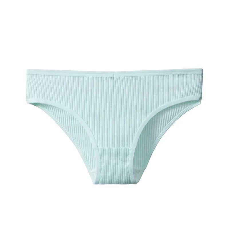 Women's Plus Size Mid-Low Waist Cotton Ribbed Triangle Briefs