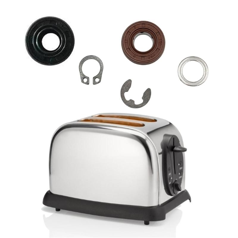 Premium Bread Maker Shaft Gasket and Metal Retaining Clip Set Oil Seals Suitable for Smooth and Efficient Operation