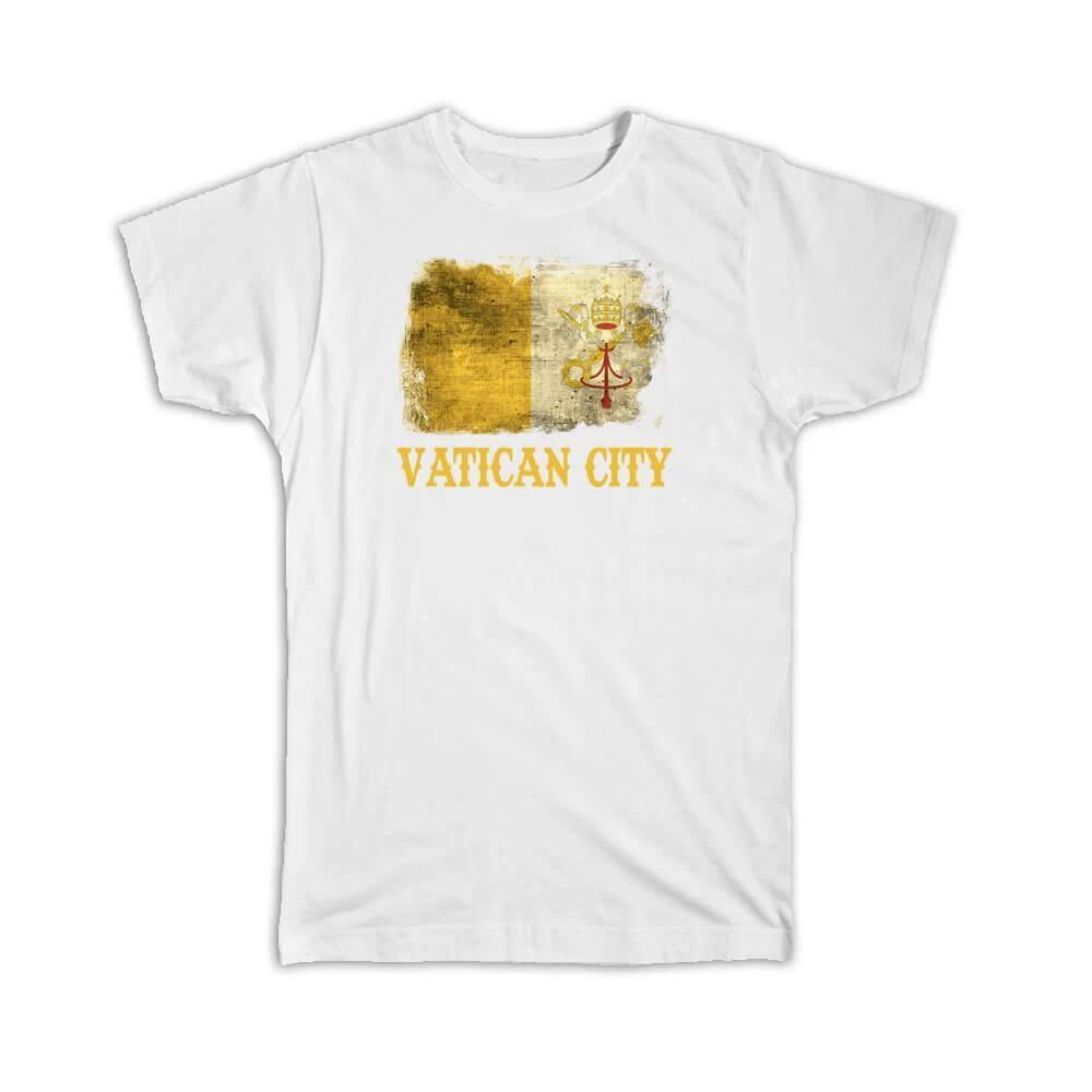 Gift T-Shirt : Vatican City Flag Rome Italy Catholic Church Pope Europe Country M