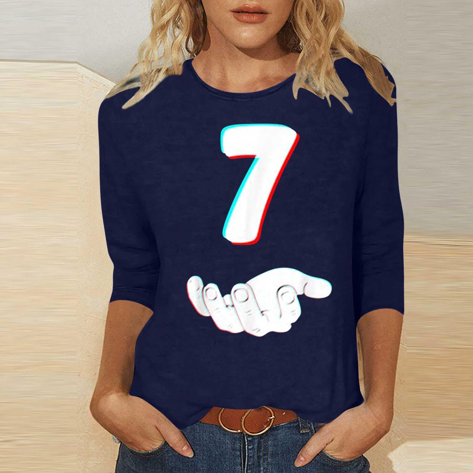 

Women s Casual, Stylish, Sexy, Comfortable Round Neck Three-Quarter Sleeve Top XXXL Темно-синій