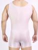 Thin Oil Shiny Sleeveless Playsuit High Elastic Shaping Tights Sheer Gay U Convex Pouch Sheath Bodysuit Tops Man Leotard