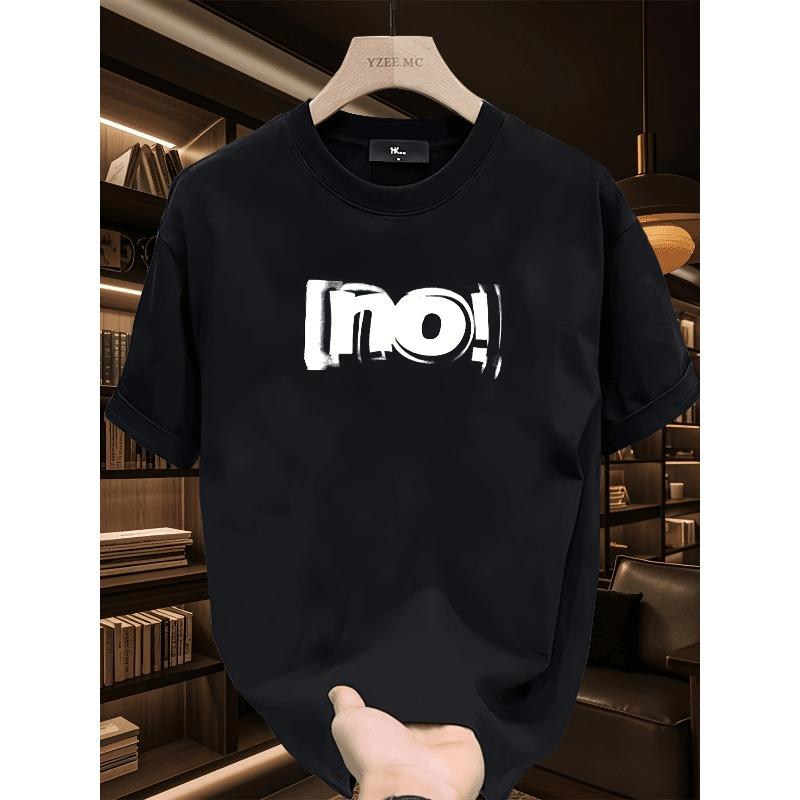 European Sizes Heavyweight Pure Trendy Print Short-Sleeve T-Shirt for Men, New Summer Casual Style, Loose Fit, Versatile Top In Large Sizes
