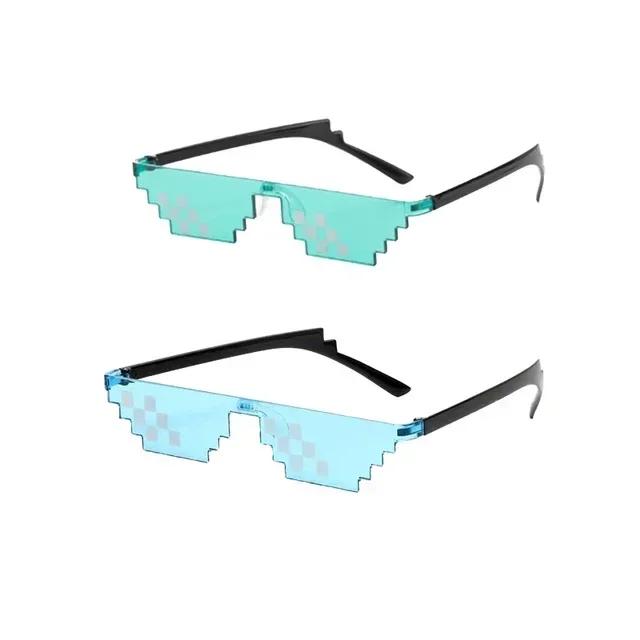 Vintage Halloween Pixelated Mosaic Glasses Novel Funny Party Glasses Cosplay Gamer Robot Sunglasses for Men & Women