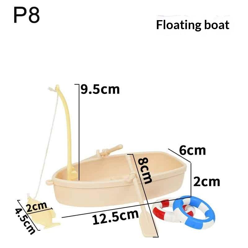 Mini Simulation Small Boat Fishing Boat Model Fish Tank Decor Diy Fishing Boat Miniature Landscape Simulation Toys For Children