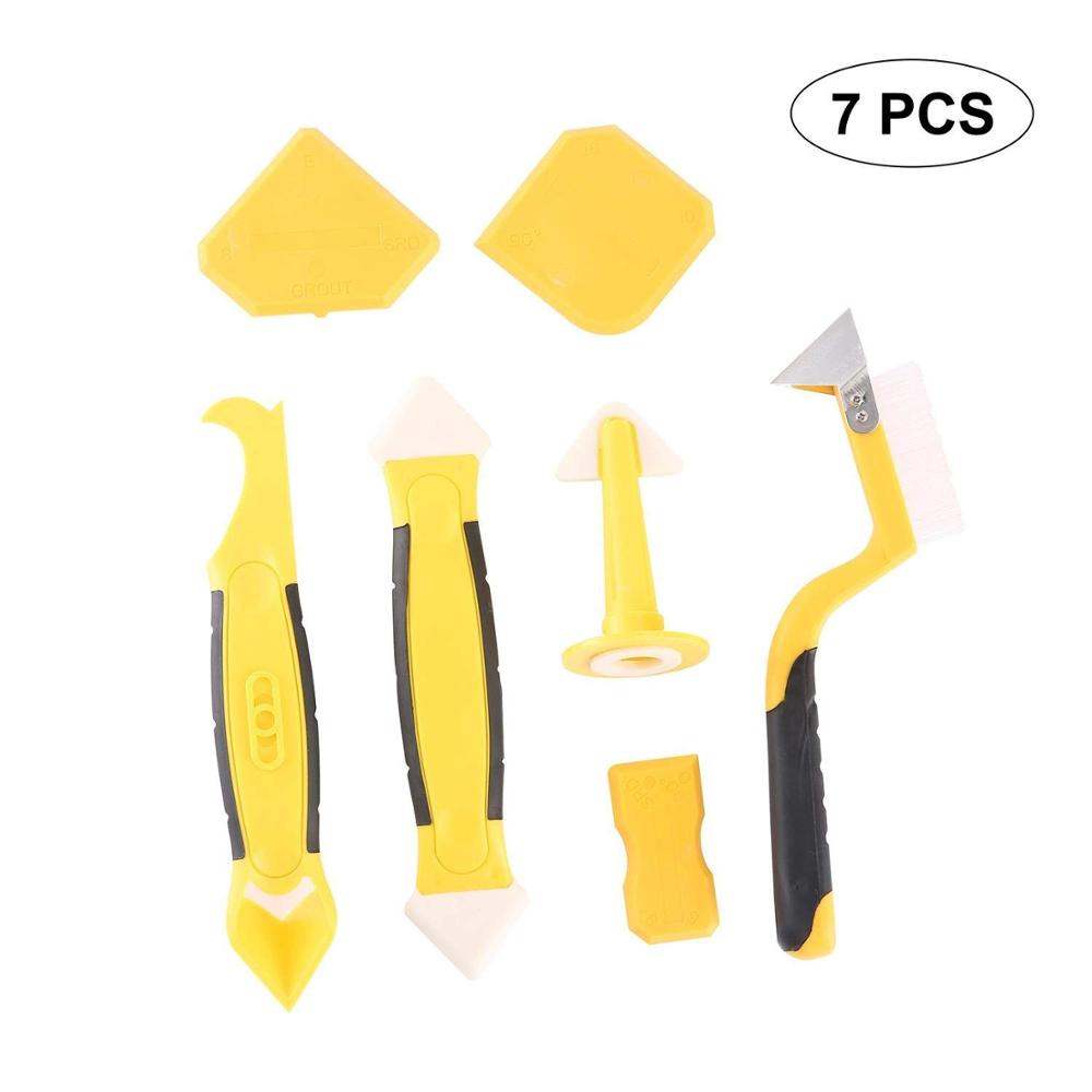 Caulking Tool Kit Silicone Scraper and Trowel Kit Sealant Caulking Finishing Tool Caulk Finisher Sealant Scraper (Yellow,Caulking Tools) жёлтый
