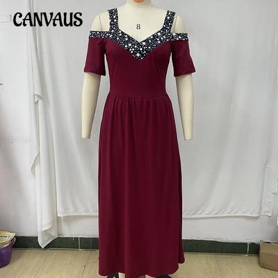 Spring and Summer Women's Dress Plus Size Strapless Halter Fashion Split Dresses