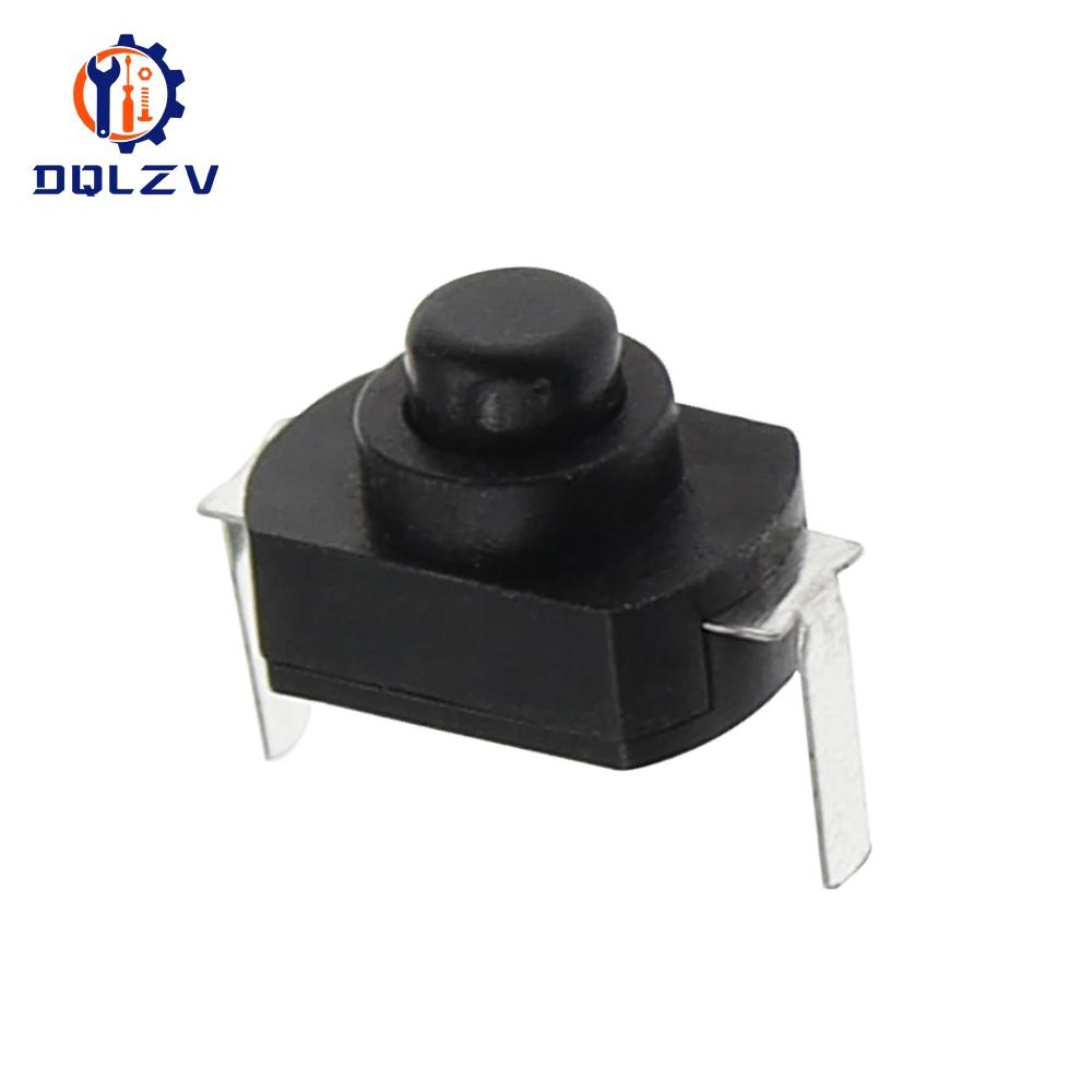 Flashlight switch 12*8MM Mini Push Button Switch On Off 1208YD Self Locking For Electric Torch DC 30V 1A Black White
