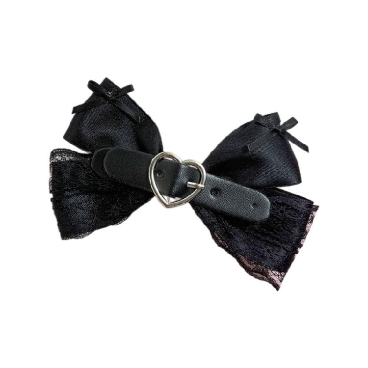 Elegant Bow 2000s Black Balletcore Hair Clip Elaborate Flat Clip Balletcore