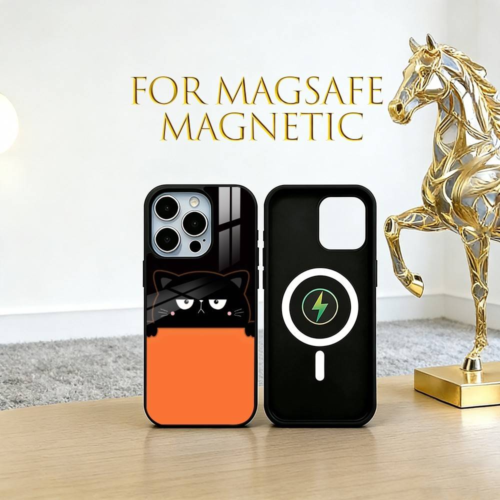 Einsames Illustrations-Handyhülle für iPhone 17, 16, 15, 14, 13, 12, 11 Plus, Pro Magnetisch mit Magsafe Kabelloses Laden