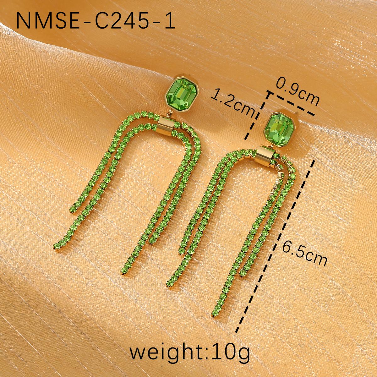 GEMCHIC Women s Vintage French Style Full Rhinestone Tassel Stainless Steel Earrings Luxury Fashion Drop Dangle Jewelry