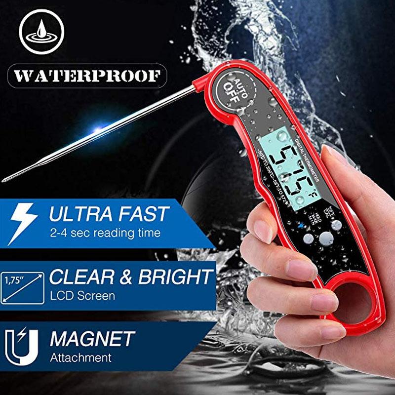 Kuchyňské doplňky rychločtecí digitální teploměr na maso s rozkládací sondou grilovací teploměr