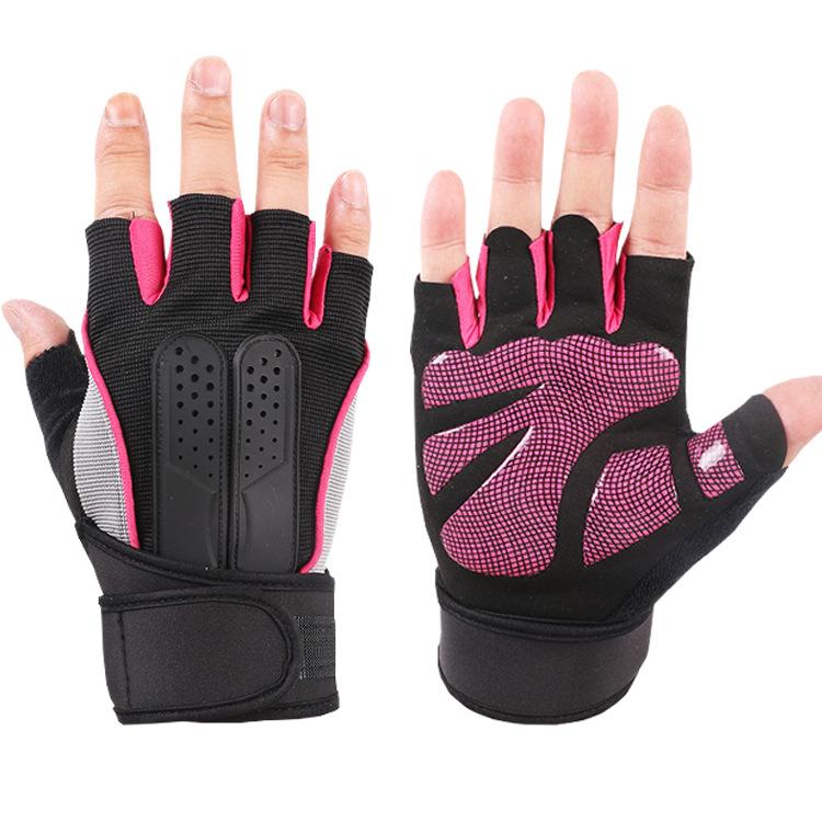 Outdoor Radsport Fitnesshandschuhe Herren und Damen Sport Sonnenschutz Training Gewichtheben Lange Handgelenkschützer Fitness Rutschfeste Halbfingerhandschuhe