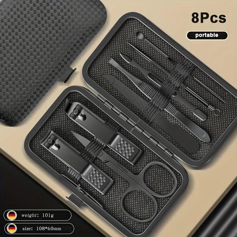 8/12/15/20/24Pcs Stainless Steel Manicure Pedicure Set Nail Clippers Ear Spoon Cutters Scissors Household Beauty Grooming Tools
