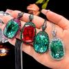 Jewelry Copper Bottom Gold-Plated Simulation Para Green Black Gold Personalized Pendant Necklace Main Stone 20 * 28
