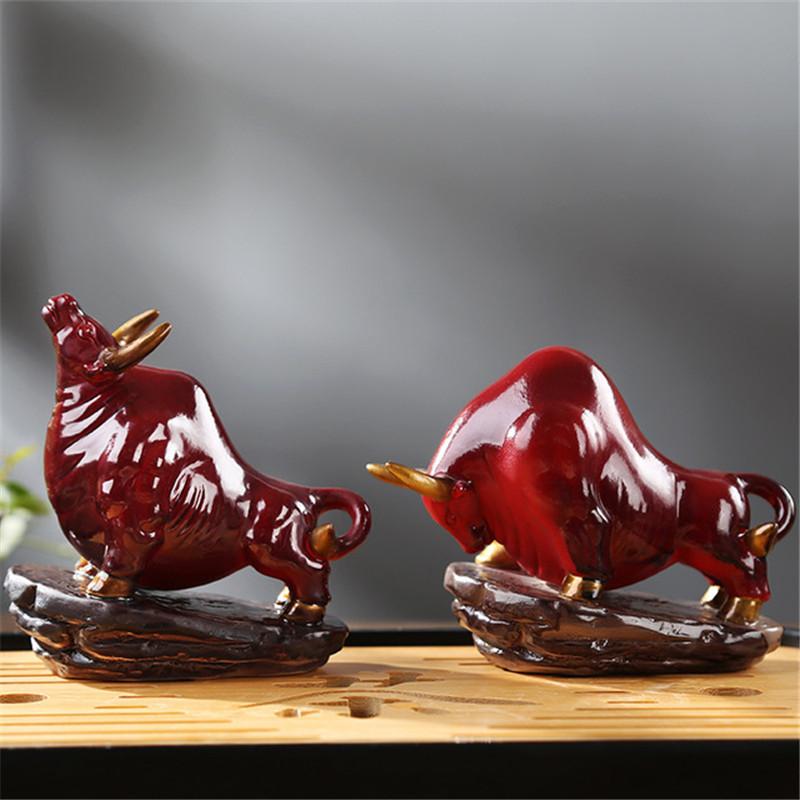 Ceramic Color-Changing Bull Tea Pet – Animal Ornament for Car, Office & Home Decor