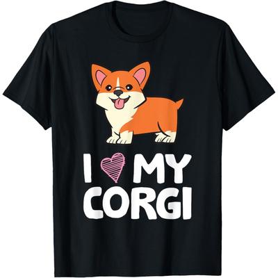 I Love My Corgi Dog Funny Welsh Corgi Owner Men Women Kids T-Shirt
