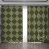 Black Blue Green Flower Chequered High Blackout Curtain Bedroom Space Living Room Hotel Window Curtain Thick Blackout Curtain Multicolor