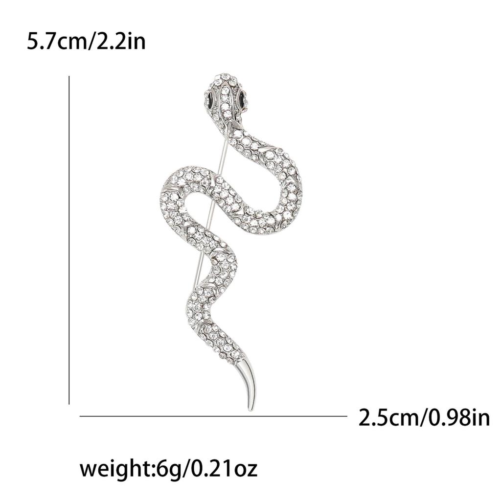 Exquisite Snake Rhinestone Brooch: Japanese-Korean Fashion Alloy Animal Pin for Coats & Outerwear
