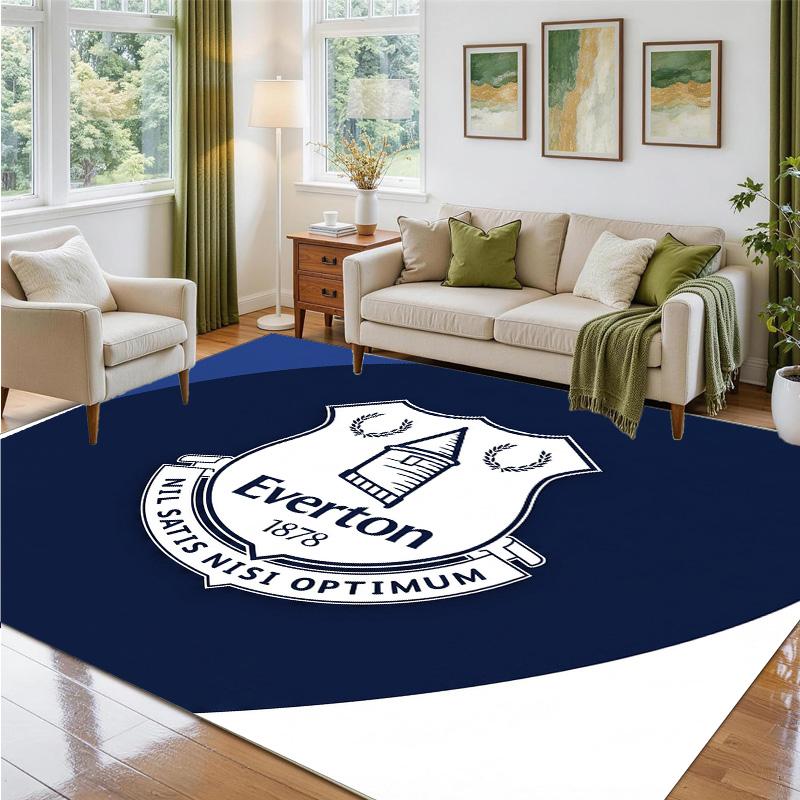 Everton Football Design Crystal Velvet Rug Soft Decorative Mat for Bedroom Entrance