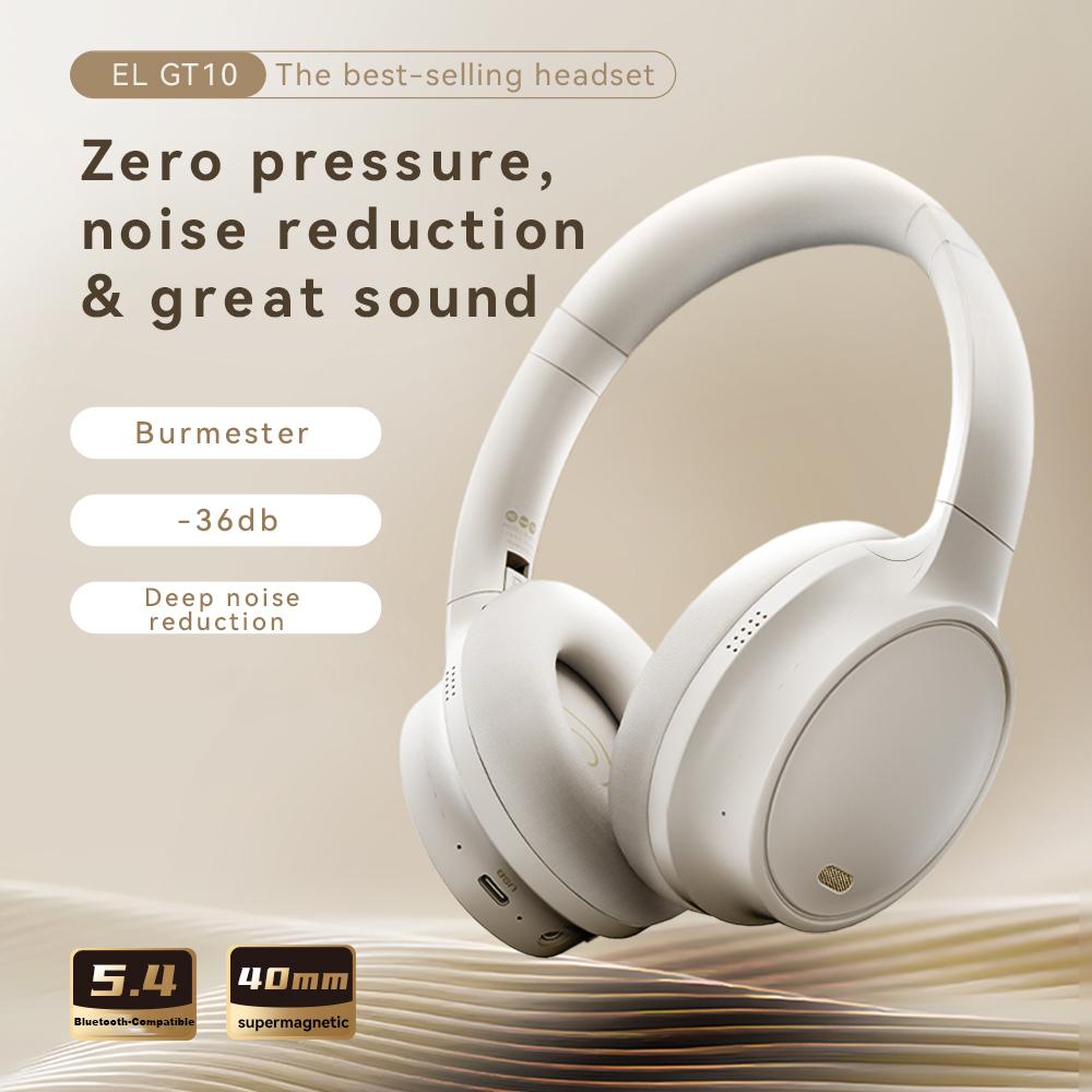 

EL-GT10 Bluetooth-Compatible Headphone Active Noise Cancelling Over Ear Wireless Gaming Music Headset Black