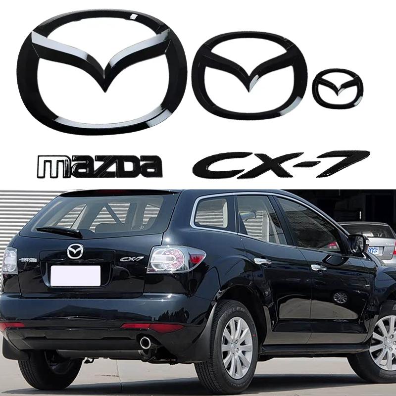 Fit for Mazda CX7 CX-7 Car 19cm Front Emblem 14cm Rear Trunk Badge Sticker Plastic Auto Steering Wheel Badge Accessories