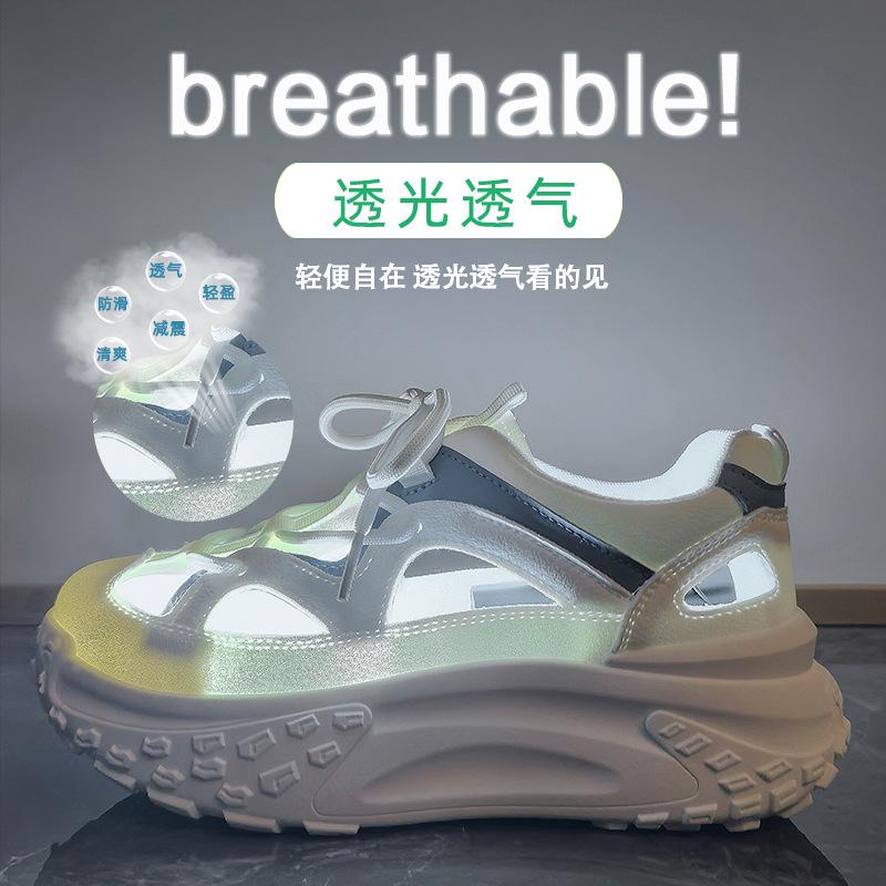 New Hollow Dad Shoes Women's Summer Student Sports Running Casual Shoes Breathable