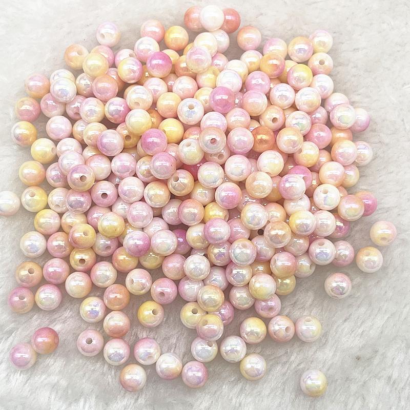 6mm 8mm 10mm Round Acrylic Pearl Beads Loose Spacer Beads for Jewelry Making DIY Bracelet Necklace Pendant Earrings