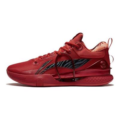 Li Ning Flash 8 Premium Tlumení Nárazů Protiskluzové Odolné proti Opotřebení Nízké Basketbalové Boty Pánské tenisky Červené ABAS005-5