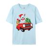 Cute Pitbull Dog Santa Hat Red Car Christmas T Shirt Tees High Quality Cotton Printed Gift T Shirt Men 100 Cotton