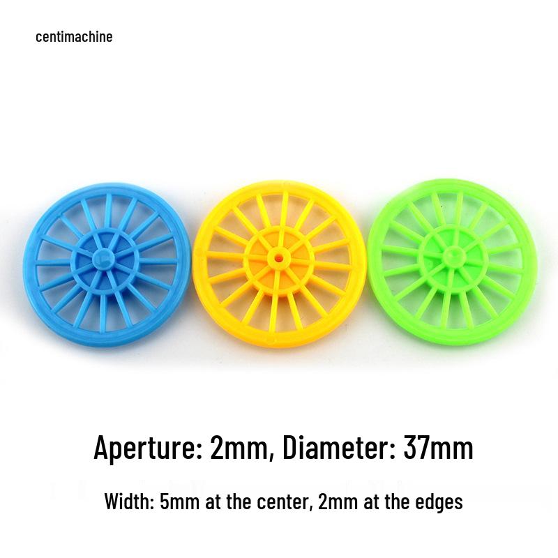 DIY Model Toy Car Wheels with 2mm Hole - Plastic Tires for Handmade Four-Wheel Drive Cars