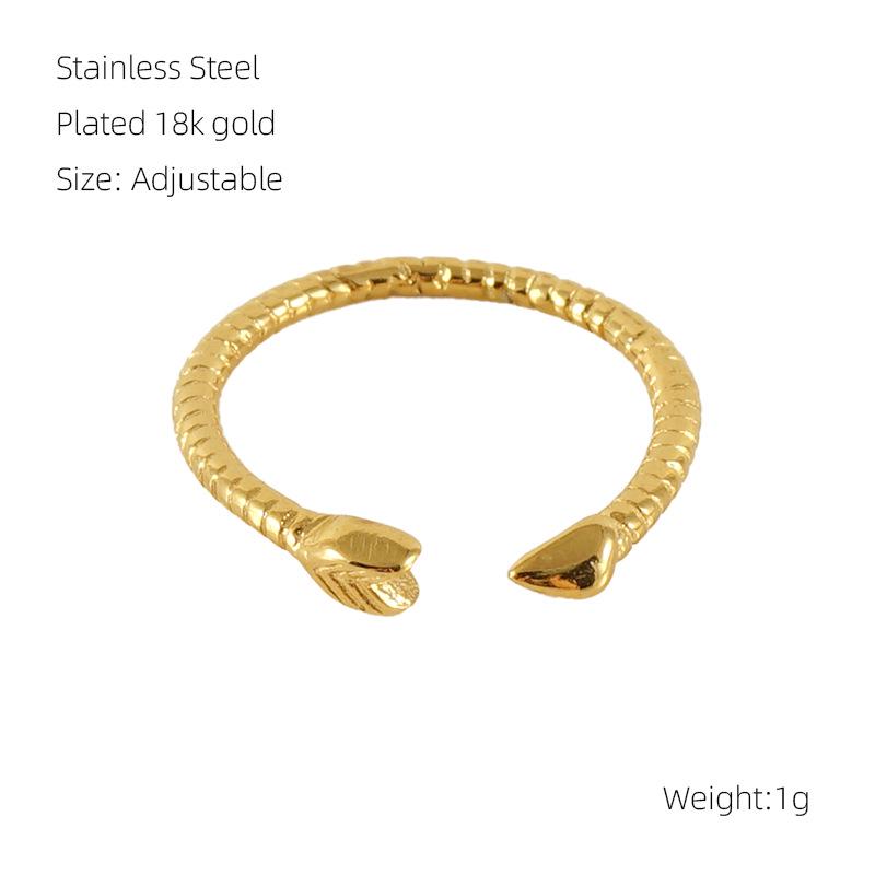 

Европейское и американское кольцо из нержавеющей стали с дизайном змеи - Классический титановый стиль 18 карат золотой
