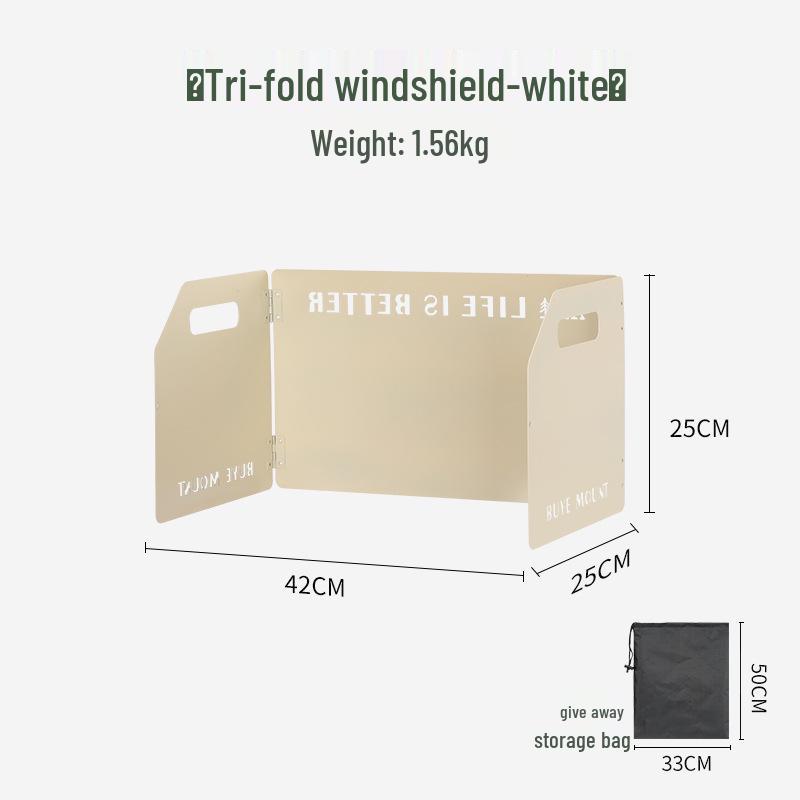 Outdoor Ultra-Light Aluminum Alloy Windshield for Folding Stove - 8/10 Pieces