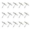 15Pcs Barrel Rolling Swivels Fishing Tackle with Luminous Beads Cross Line Swivels T Shape Swivel Catfish Rig Swivels