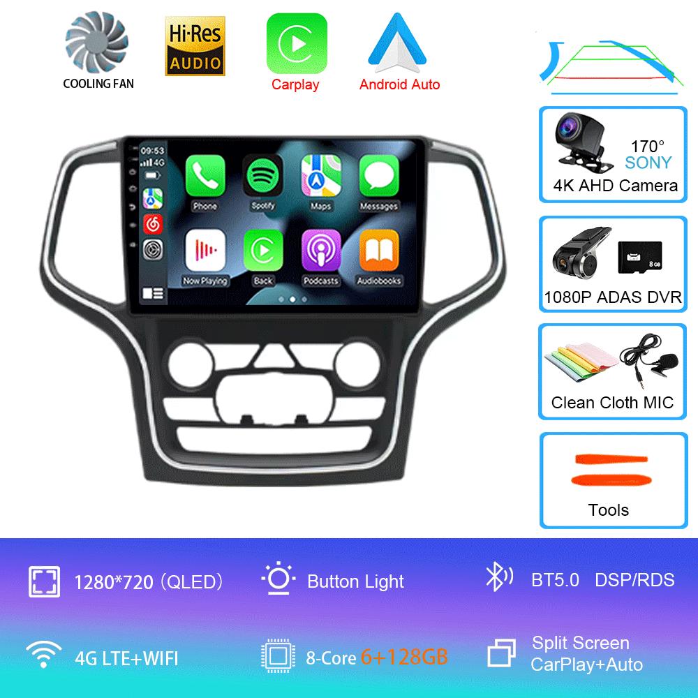 For Jeep Grand Cherokee WK2 2014 Car radio Multimedia Carplay Navigation GPS Wireless Android Auto Car Stereo HDR Radio 5G Wifi