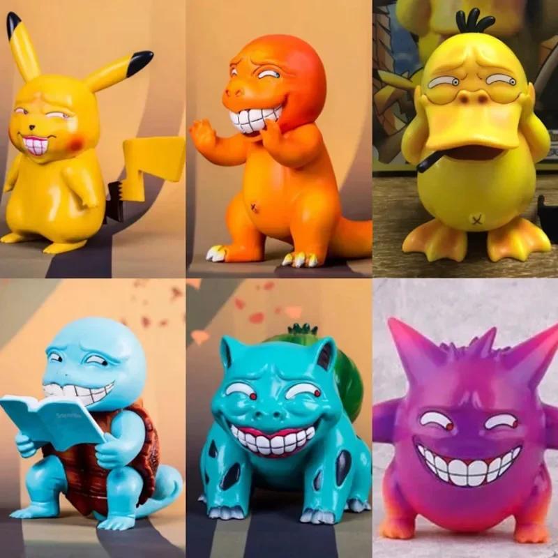 Pokemon Action Figure Gk Spoof Series Obscene Pikachu Charmander Bulbasaur Squirtle Gengar Doll Ornaments Model Kid Gift