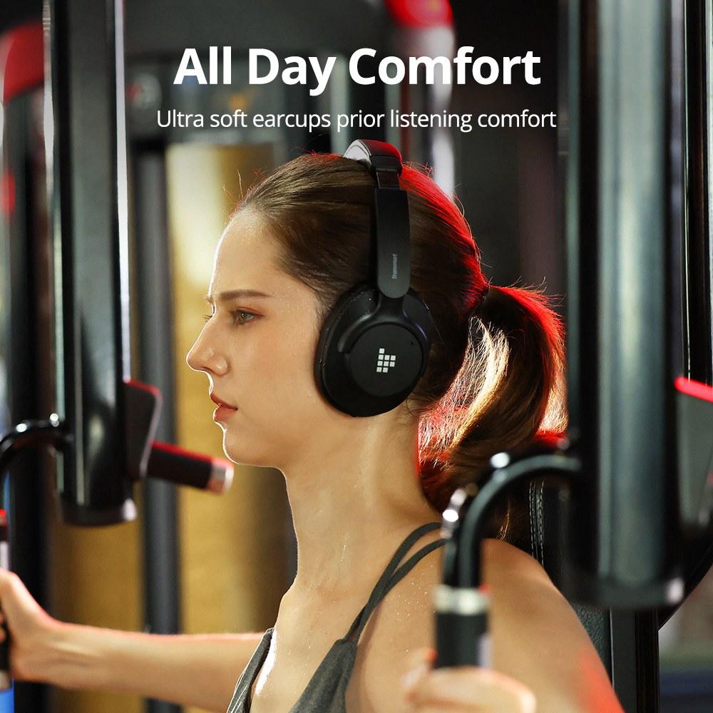 Tronsmart Sounfii Q20S ANC Headphones, Hybrid Noise Cancellation 40dB, 60H Playtime, Hi-Res Audio, Bluetooth 5.3, APP Control, Dual Device Pairing