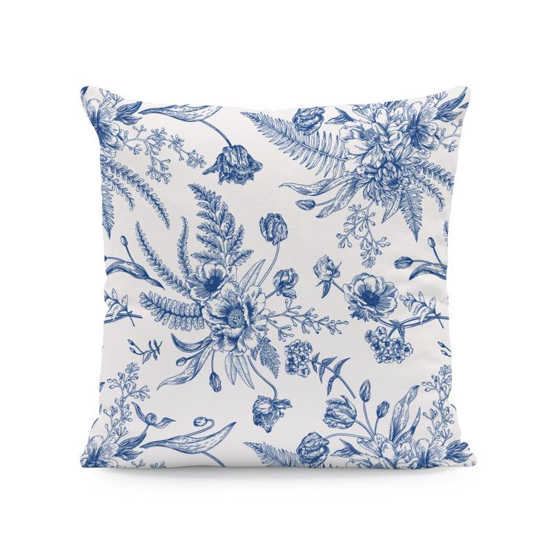 18x18 Watercolor Floral & Butterfly Pillow Cover for Spring/Summer Farmhouse Decor