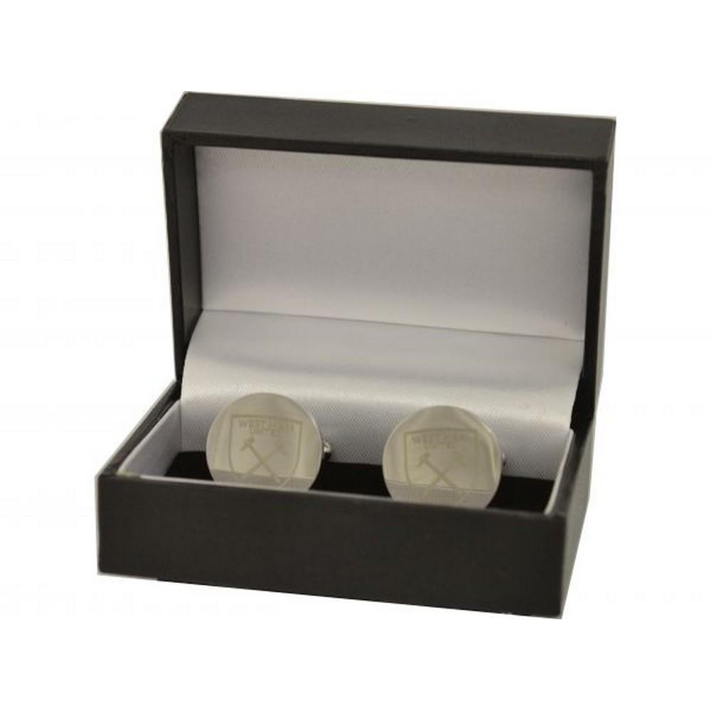 West Ham United FC Crest Stainless Steel Round Cufflinks