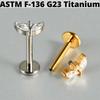 1PC G23 Titanium Butterfly Internal Thread Labret Lip Rings Cross Snake Ear Cartilage Tragus Helix Earring Lobe Piercing Jewelry