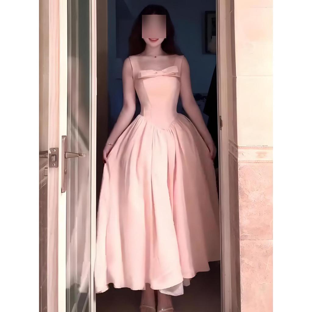 Daughter-in-law Style Outfit Pink Camisole Dress Is Beautiful, Unique and Beautiful, Versatile Waist A-line Skirt Summer