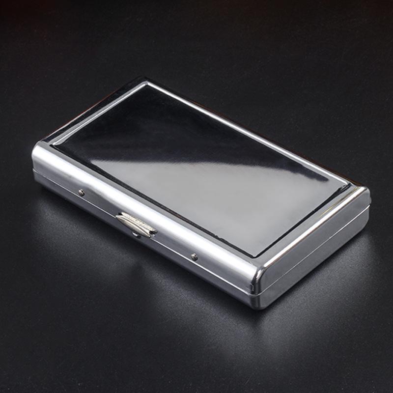10cm Portable Metal Cigarette Case with Mirror - Double-Sided, Fashionable Smoking Set