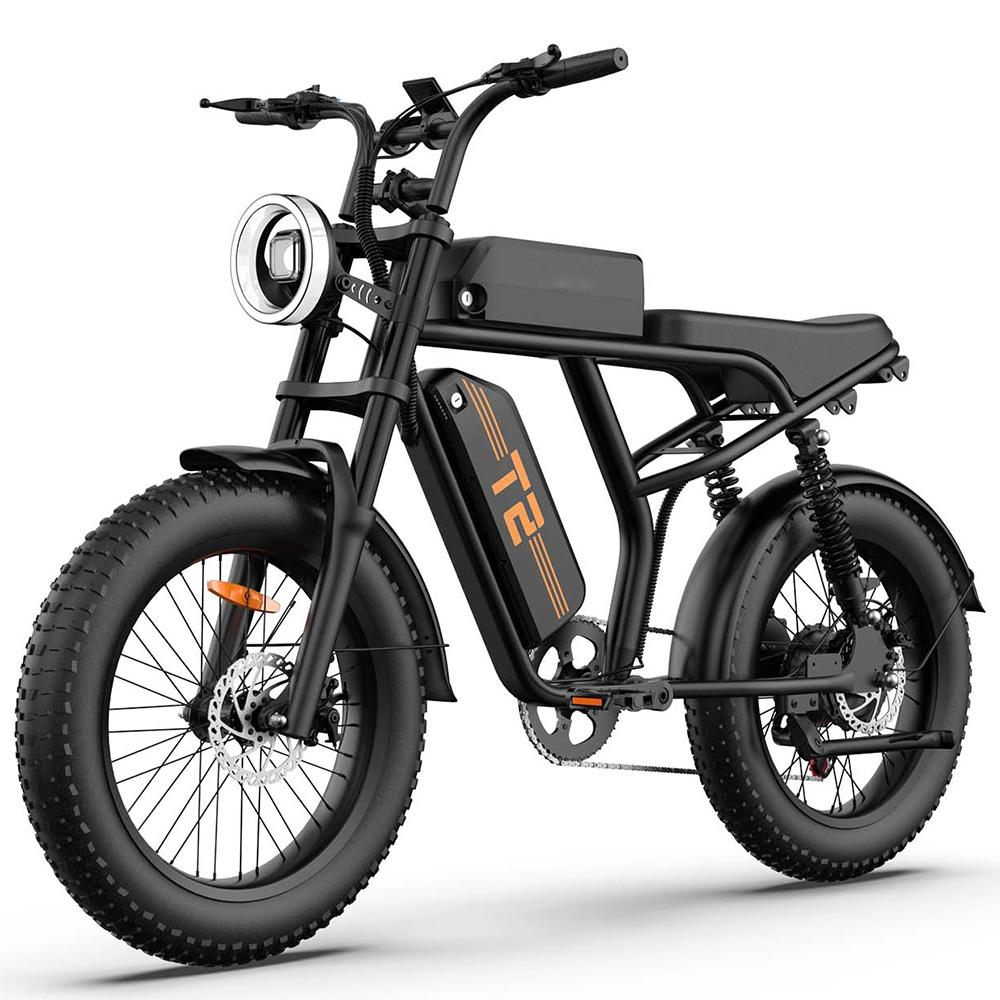 Elcykel Urlife T2 500W Motor 20" Feta Däck Helt Fjädrad Vuxen Elcykel 48V 15.6Ah Dubbla Skivbromsar 7 Växlar Maxlast 120Kg