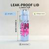 1PC Grammy Bow Heart Art 750ml Color Plastic Sports Water Bottle Leakproof Flip Straw Lid Suitable for Sports Office Home Use