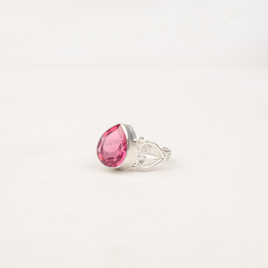 Rare Pink Tourmaline Gemstone 925 Sterling Silver Jewelry Handmade Wedding Ring RR-46-2